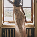 Dainty Lace Spaghetti Strap Tie Waist  Prom Dress