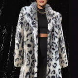 Collar Leopard Plush Overcoat