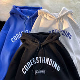 Oversize Letters Loose Hooded Sweatshirt