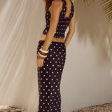 Printed Ruched Tube Top Two Pieces Set