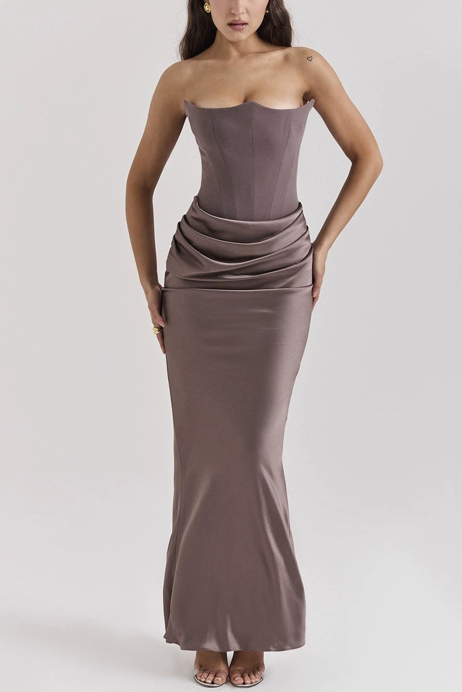 Strapless Backless Ruched Party Dress