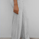 Solid Wing Sequin Embroidered Casual Pants