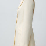 Beige Lace Waist Blazer