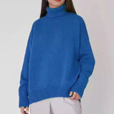 Ribbed High Neck Casual Sweater