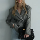 Single Button Lapel Blazer