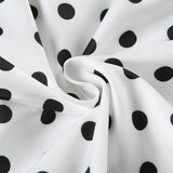 Polka Dot Contrast V Neck Sleeveless Crop Top