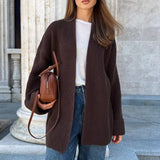 Relaxed Cozy Tie Waist Knit Cardigan
