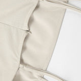 Khaki Linen Cotton Cami Loose Office Maxi Dress