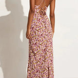 Printed Square Neck Sleeveless Floral Dress