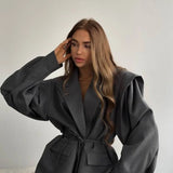 Long Sleeve Lace-up Office Blazer