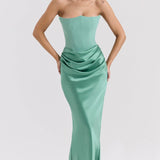 Strapless Backless Ruched Party Dress