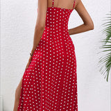 Spaghetti Strap Slit Floral Dress