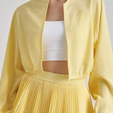 Cropped Zip-Up Athletic Jacket