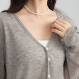 Tencel V-Neck Cropped Cardigan