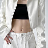 PU Leather Crop Jacket