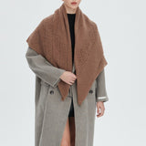 Solid Color Lace Knit Square Scarf