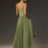 Bustier Pleated Tulle Fit & Flare Midi Dress