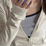 Long Sleeve Y2K Cropped Hoodie