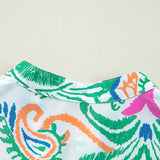 Green Tribal Bracelet Sleeve Buttoned Mini Dress