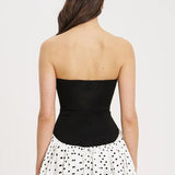 Polka Dot Strapless Bodycon Mini Dress