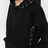 Pearl Zip-Up Loose Hoodie