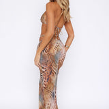 Luminous Maxi Skirt Safari Chaos