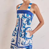 Trendy Casual Printed Spaghetti Strap Mini Dress