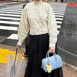 Contrast Polka Dot Casual Jacket