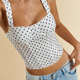 Chic Polka Dot Bustier Sleeveless Tank Top