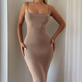 Backless Spaghetti Strap Bodycon Maxi Dress