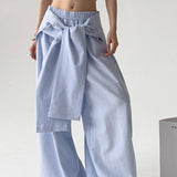 Striped Casual Tie Waist Wide Leg Pants