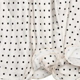 Polka Dot Backless Satin Maxi Dress