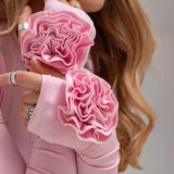 3D Floral Slim-Fit Long Sleeve Tee