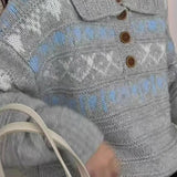 Loose Fit Fair Isle Knit Sweater