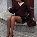 Solid Color Buttoned Sweater
