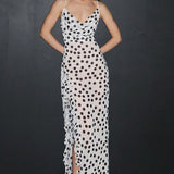 Floral Backless High Split Cami Maxi Dress