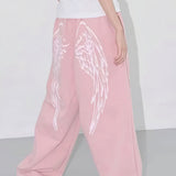 Vintage Hip Hop Graphic Baggy Straight Pants