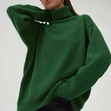 Ribbed High Neck Casual Sweater
