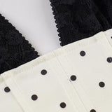 Polka Dot Lace Halter Two Pieces Set