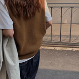 Fashionable Sleeveless Knit Sweater