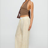 Colorblock Striped Wide-Leg Relaxed Pants