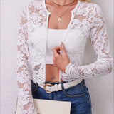 Lace See-Through Long Sleeve Cardigan