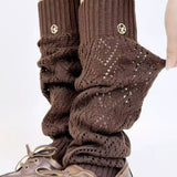 Lace Accented Cable Knit Leg Warmers