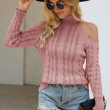 Elegant Cable Mock Neck Sweater