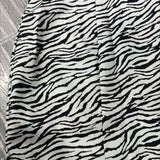 V Neck Zebra Print Two Piece Blazer Skirt Set