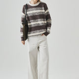 Loose Fit Round Neck Striped Sweater