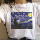 Vintage Harajuku Ullzang Funny 90s Vincent Van Gogh Women's T-shirt