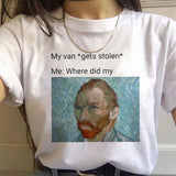 Vintage Harajuku Ullzang Funny 90s Vincent Van Gogh Women's T-shirt