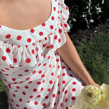 Polka Dot Cami A-Line Ruffled Maxi Dress