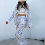 Floral Retro Shirt Pants Two Piece Set